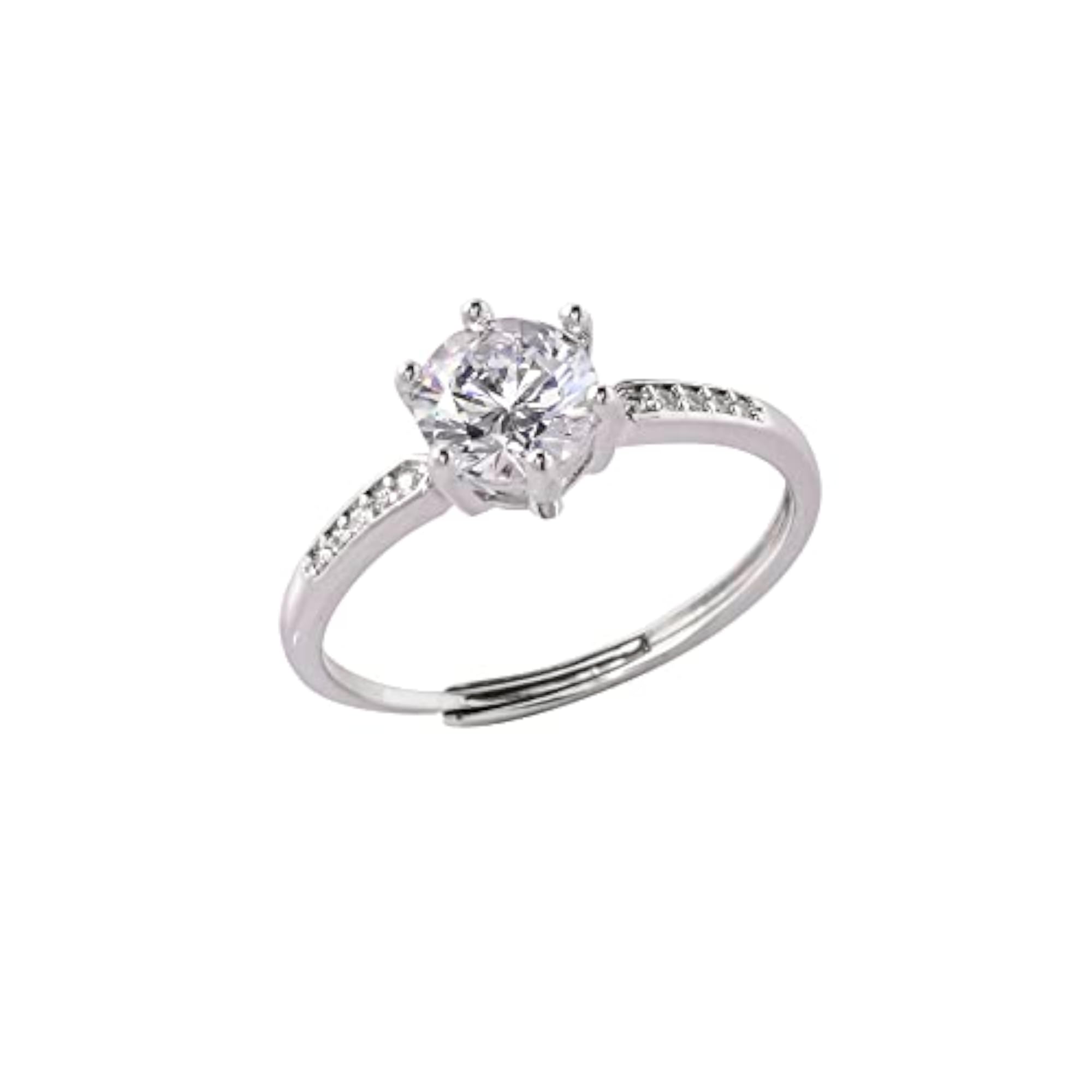 Women's Classic Plated Round Cut Zircon Adorned Ring
